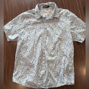Men's Blue Floral Short Sleeve Shirt